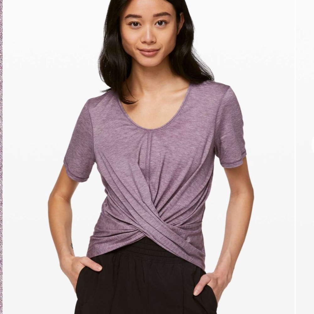 lululemon twist front do the daily short sleeve